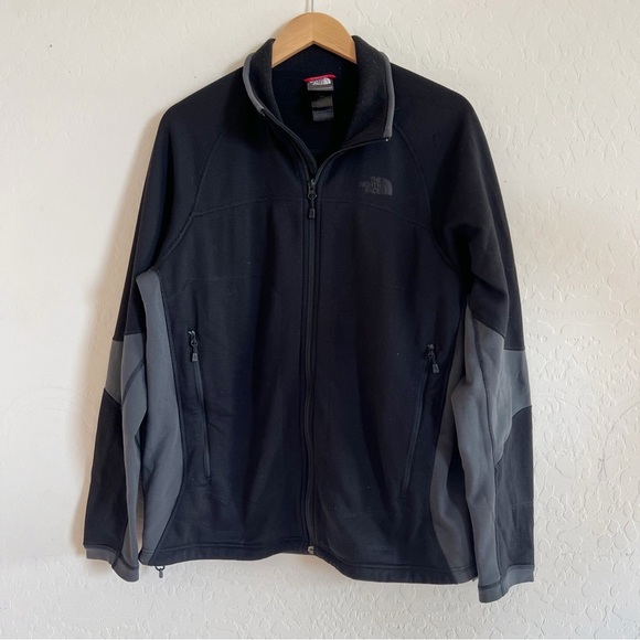 North Face Mens Black Grey Zip Up Jacket - Picture 1 of 7